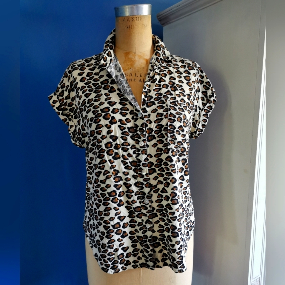 Leopard Button Down shirt